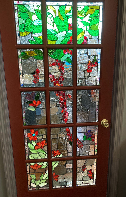 Foliage and Flowers leaded glass door