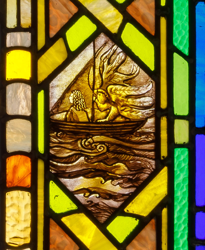 Mary Magdalene piloted by an angel