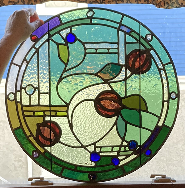 Charles Rennie Macintosh inspired Art Nouveau window