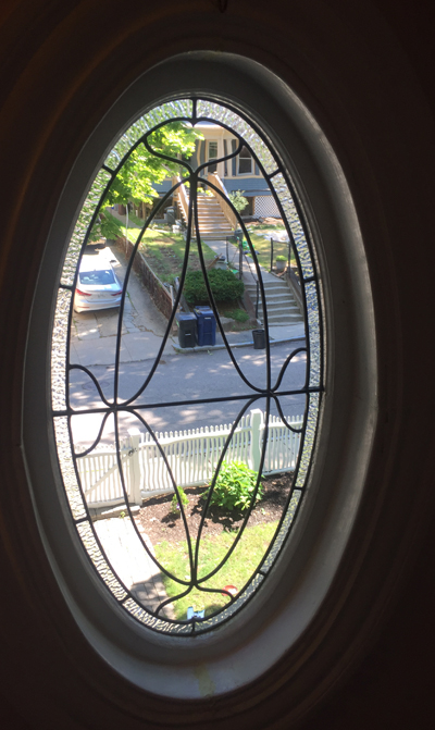 oval leaded glass