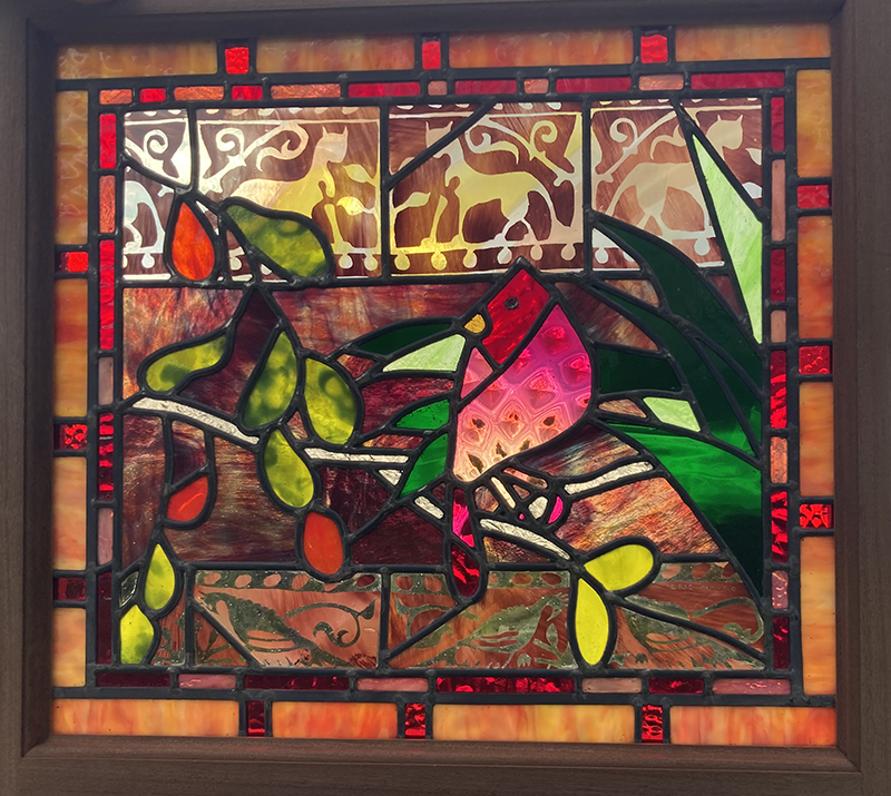 Cardinal stained glass