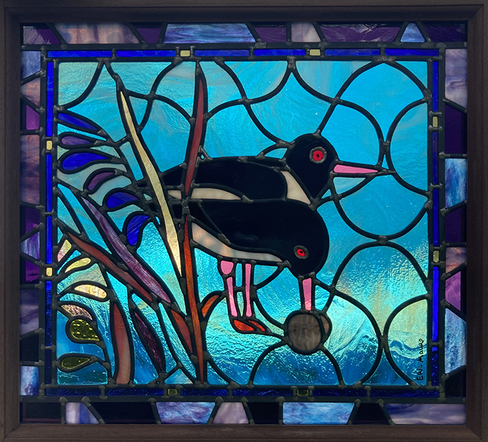 Oystercatcher stained glass