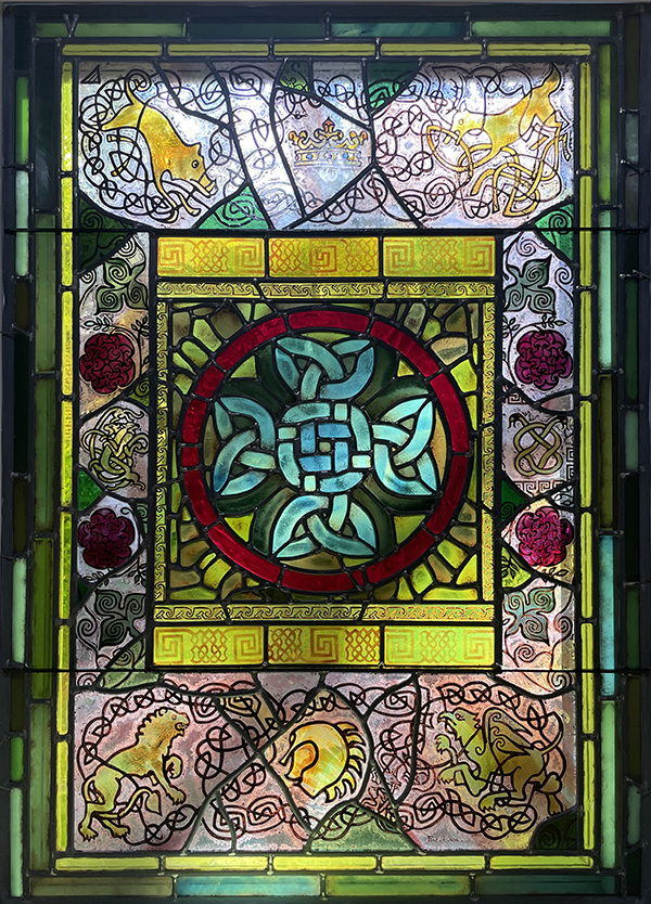 Celtic cross stained glass