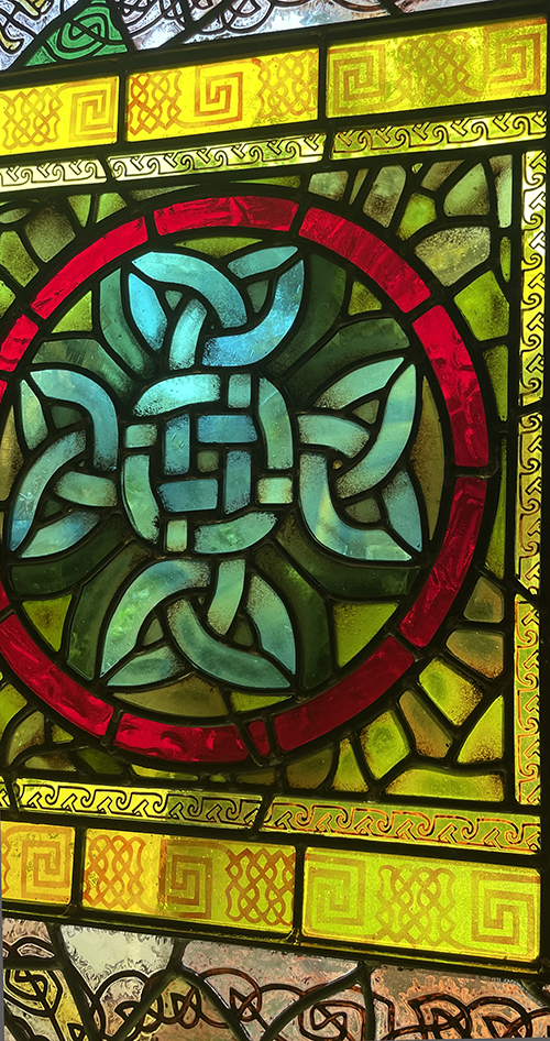 Celtic cross stained glass