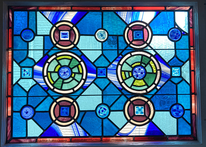 sci-fi themed stained glass
