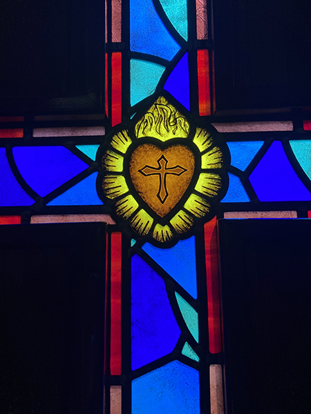 Sacred Heart church door closeup